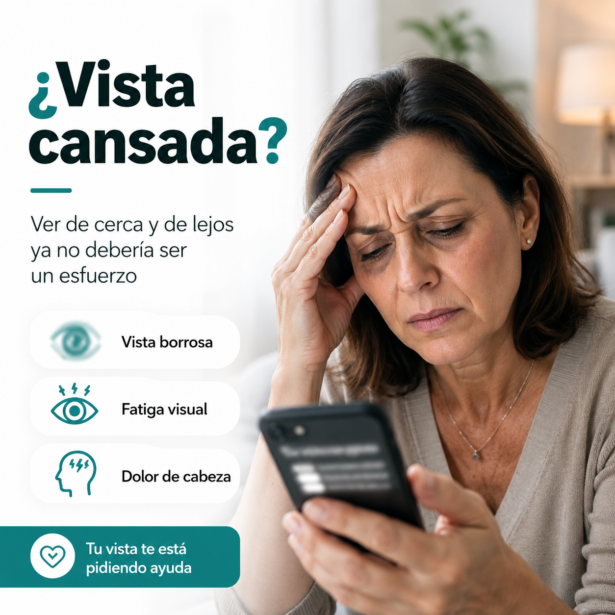Vista cansada y dificultad para leer
