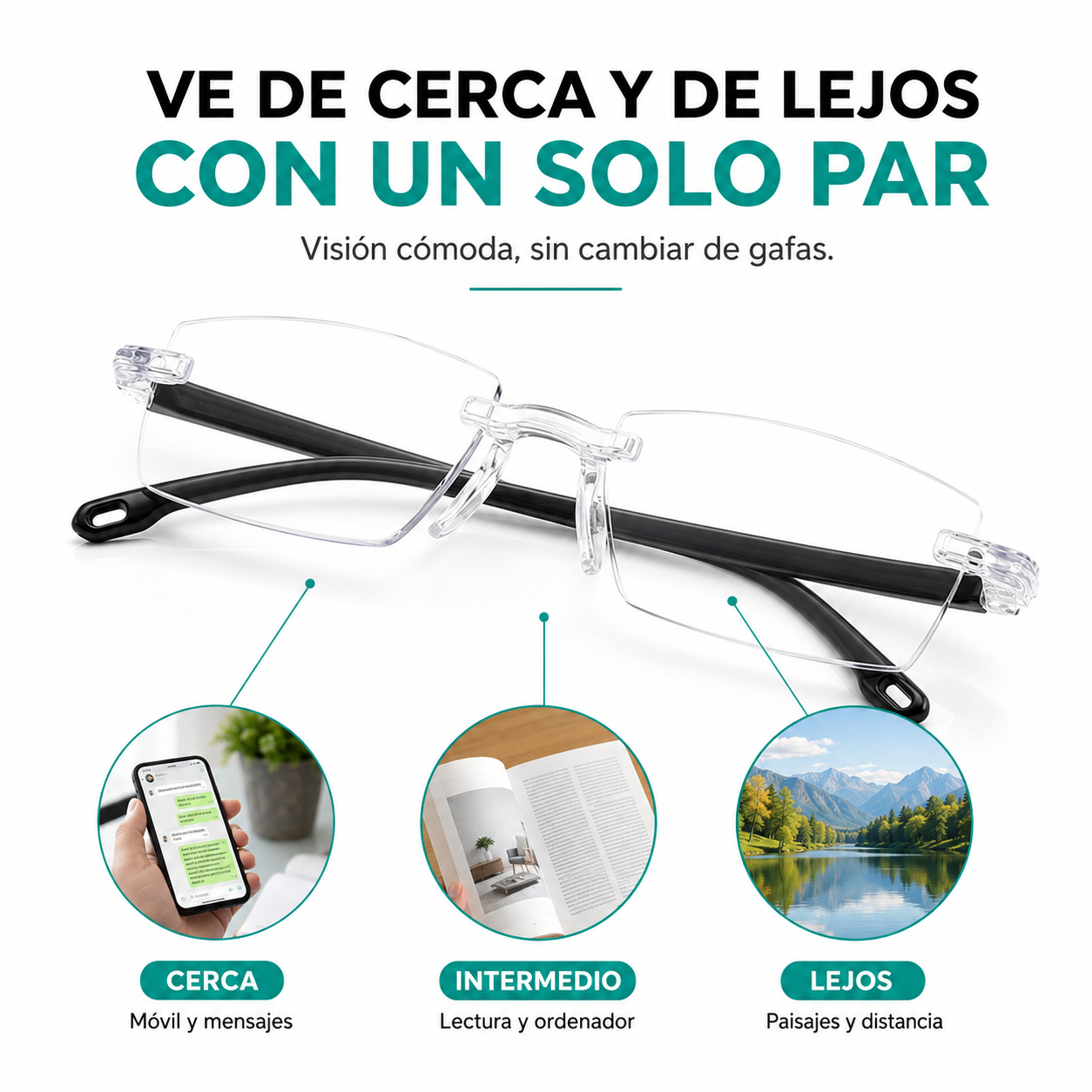 Gafas multifocales para ver de cerca y de lejos